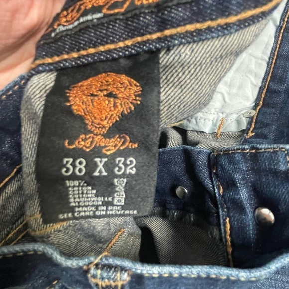 Ed Hardy VTG 38x32 Distressed Splatter Jeans Christian Audigier - Picture 8 of 8